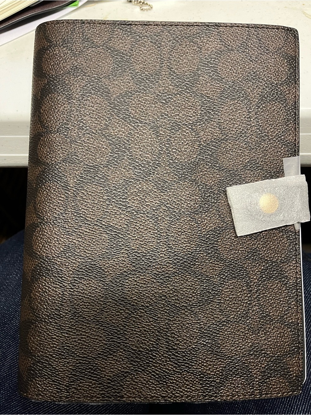 Coach Walnut/Black Signature Notebook